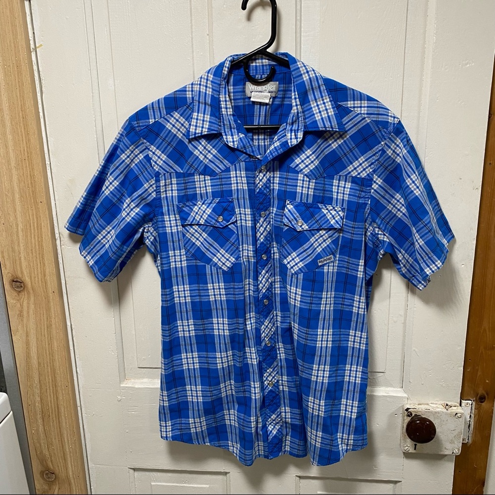 Wrangler Short Sleeve Snap Shirt Size Large